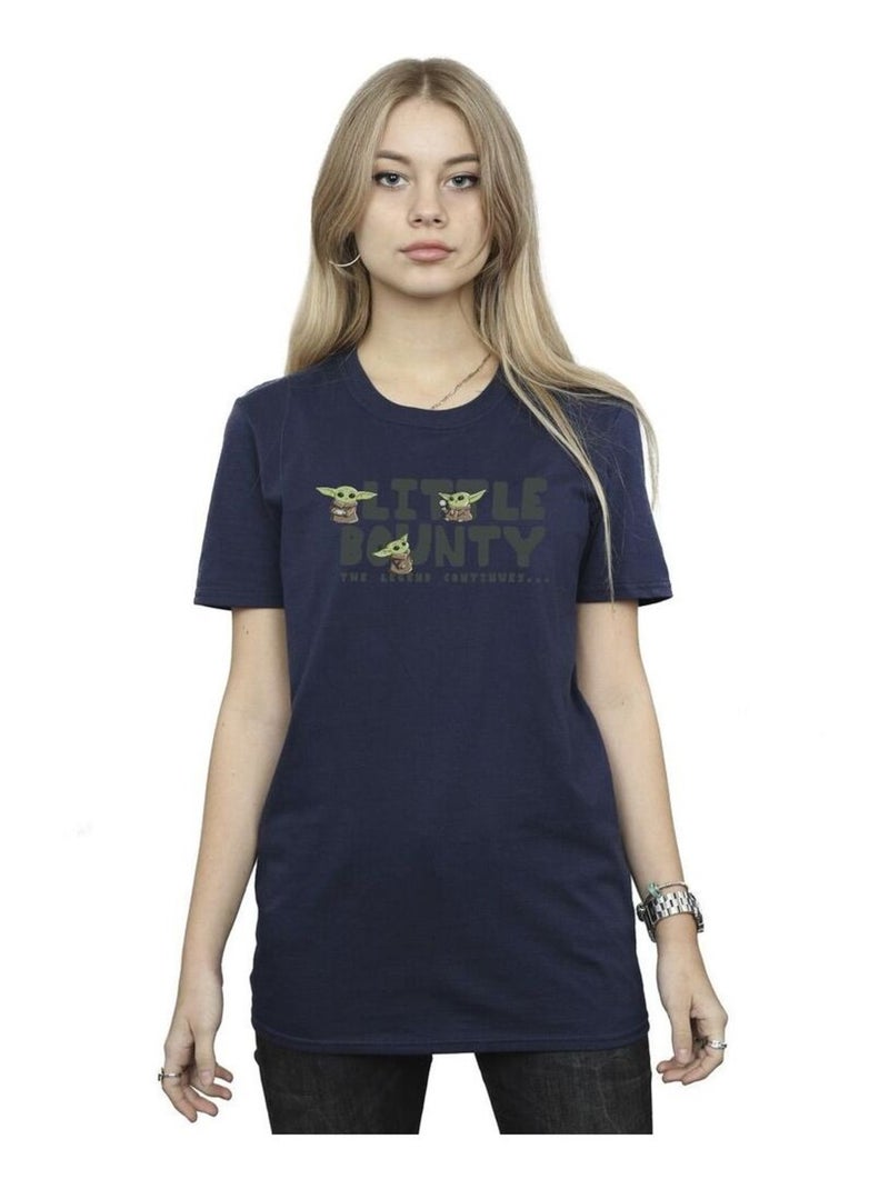 Star Wars The Mandalorian - T-shirt LITTLE BOUNTY HUNTER Bleu marine - Kiabi