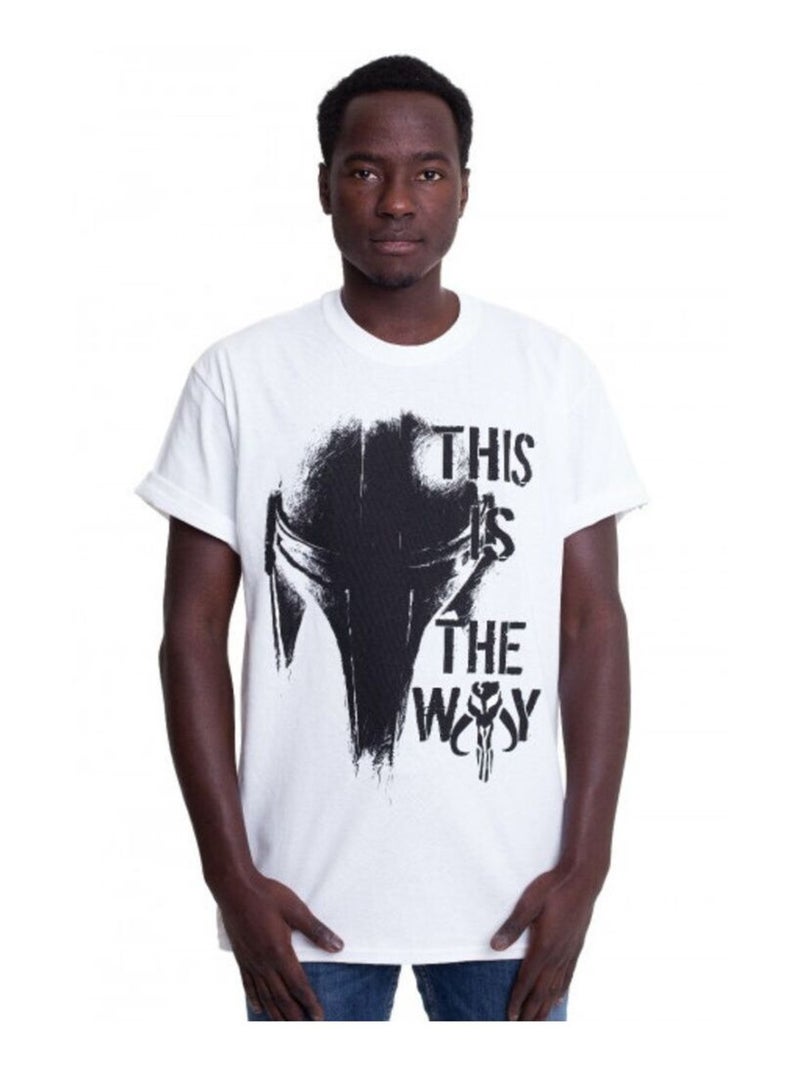 Star Wars: The Mandalorian - T-shirt THIS IS THE WAY Blanc Noir - Kiabi