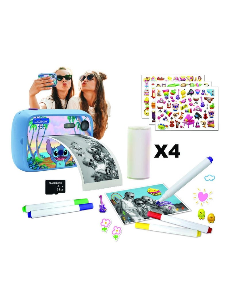 Starcam Print appareil photo numérique HD avec imprimante instantanée Stitch Bleu - Kiabi