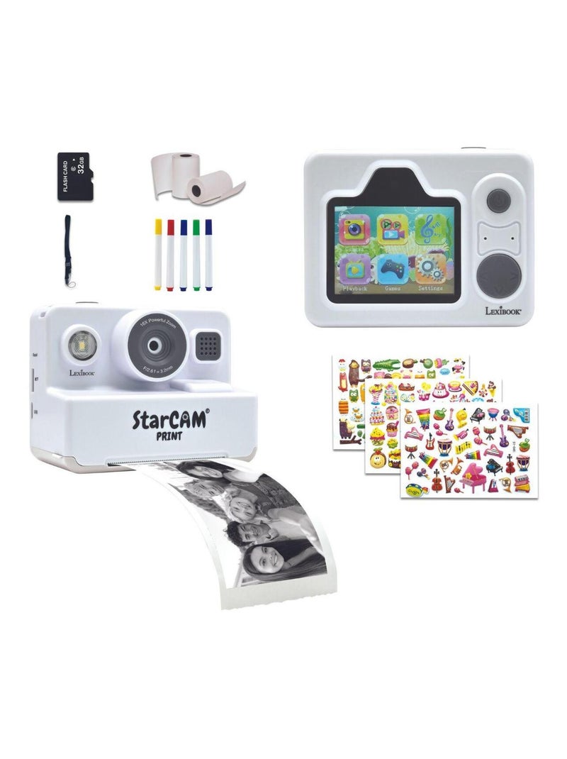Starcam Print Classic appareil photo numérique HD avec imprimante instantanée Blanc - Kiabi