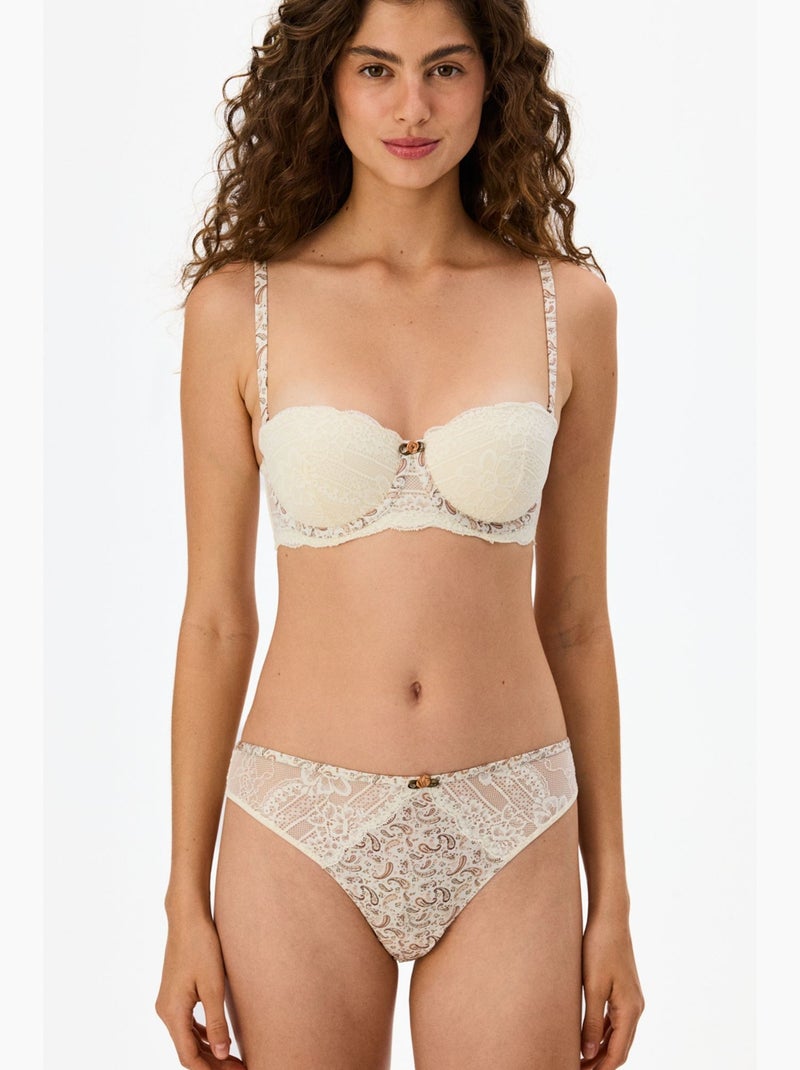 Stardoll soutien-gorge en dentelle, rembourré, push-up penti Crème - Kiabi