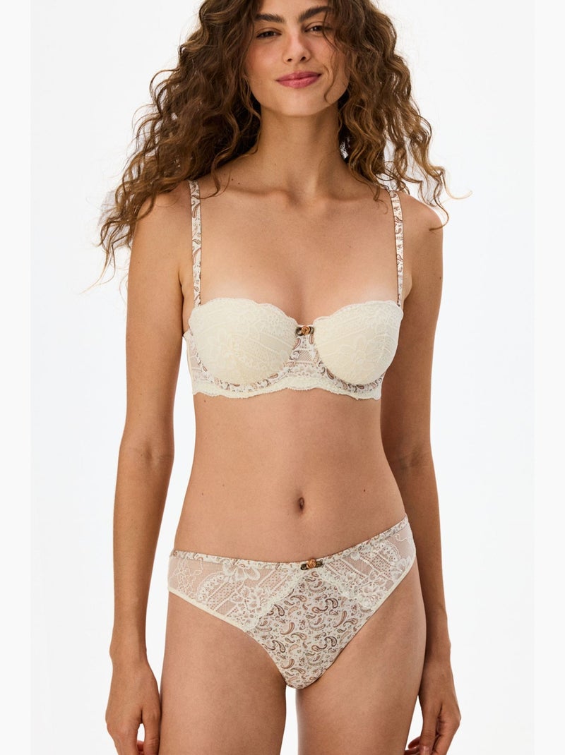 Stardoll soutien-gorge en dentelle, rembourré, push-up penti Crème - Kiabi