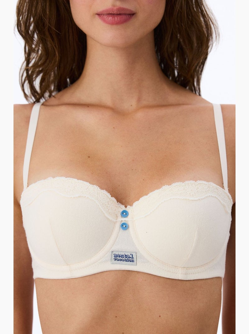 Stardoll soutien-gorge push-up rembourré à pois penti Crème - Kiabi