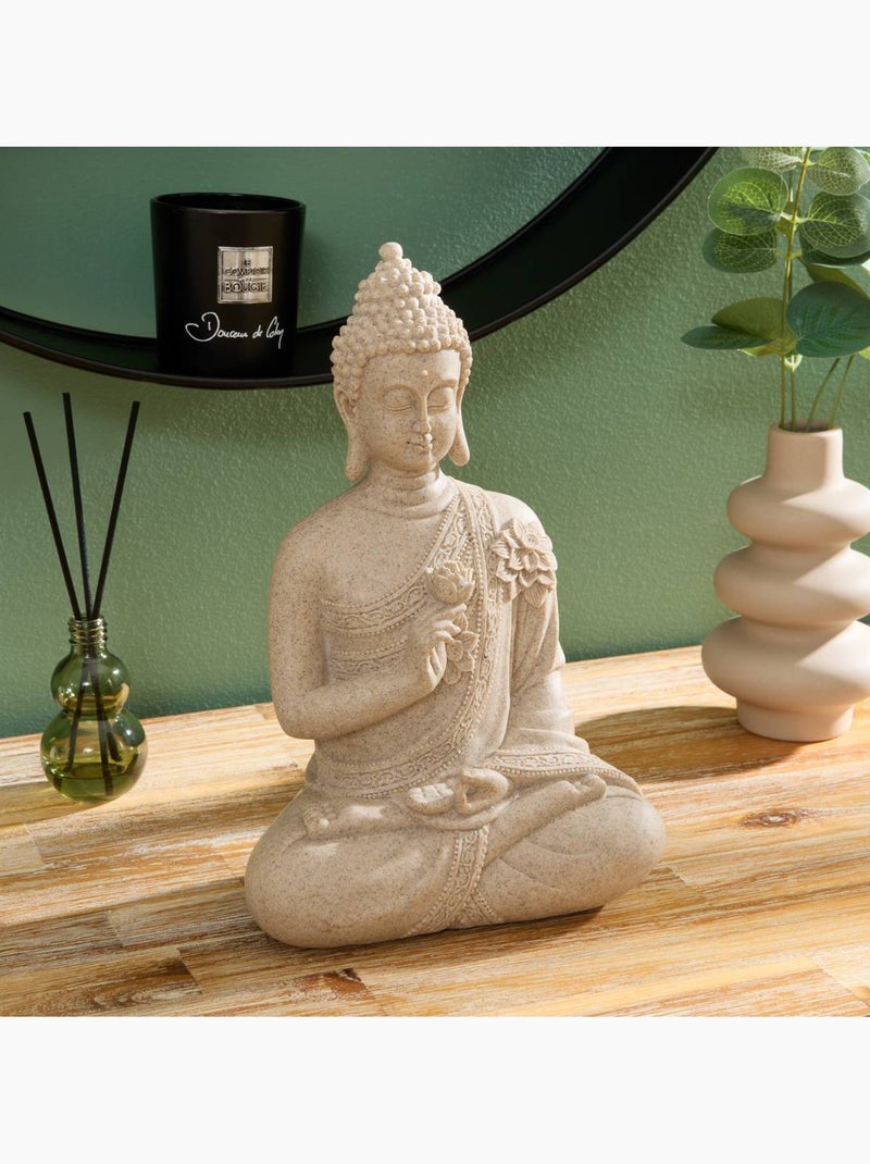 Statue bouddha assis SALMA Beige - Kiabi