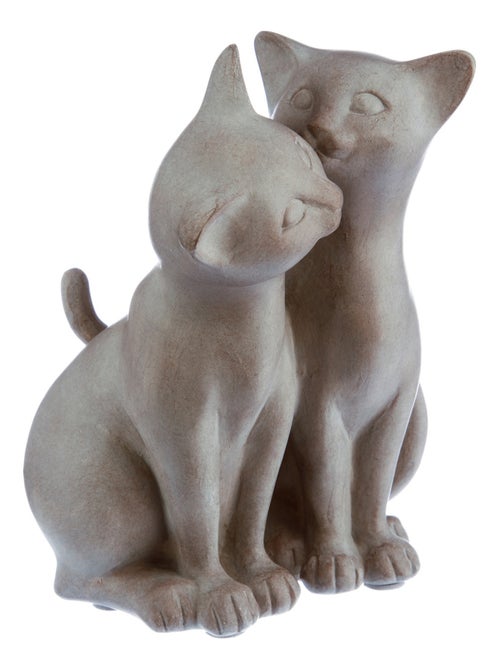 Statue de 2 chats avec bisou en résine - Kiabi Statue de 2 chats avec bisou en résine - Kiabi