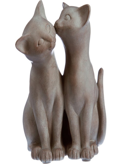 Statue de 2 chats avec bisou en résine - Kiabi Statue de 2 chats avec bisou en résine - Kiabi
