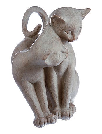Statue de 2 chats enlacés en résine