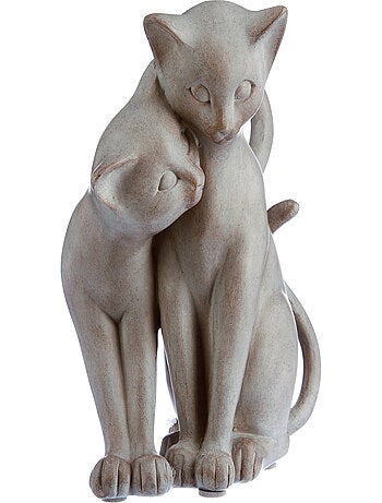 Statue de 2 chats enlacés en résine