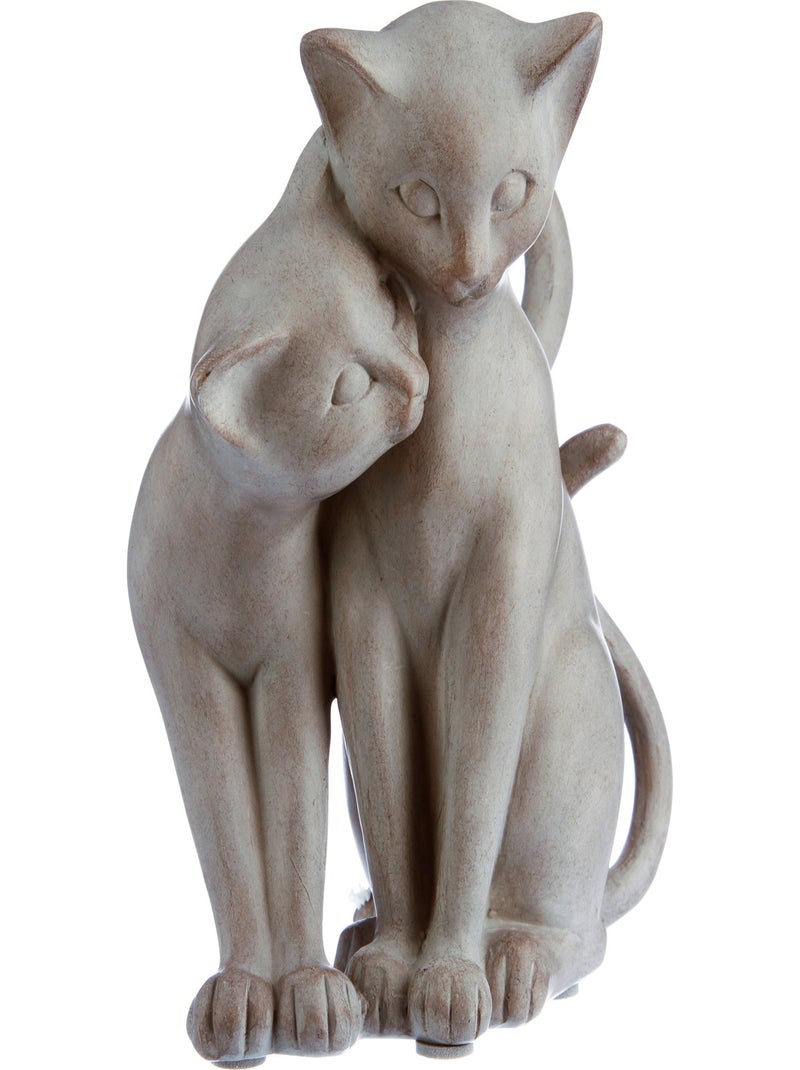 Statue de 2 chats enlacés en résine Gris - Kiabi