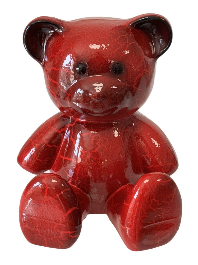 Statue en céramique ourson rouge 23 cm Rouge - Kiabi