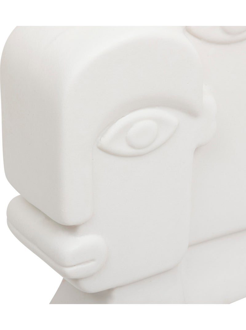 Statue visage stylisé en céramique soleya Blanc - Kiabi