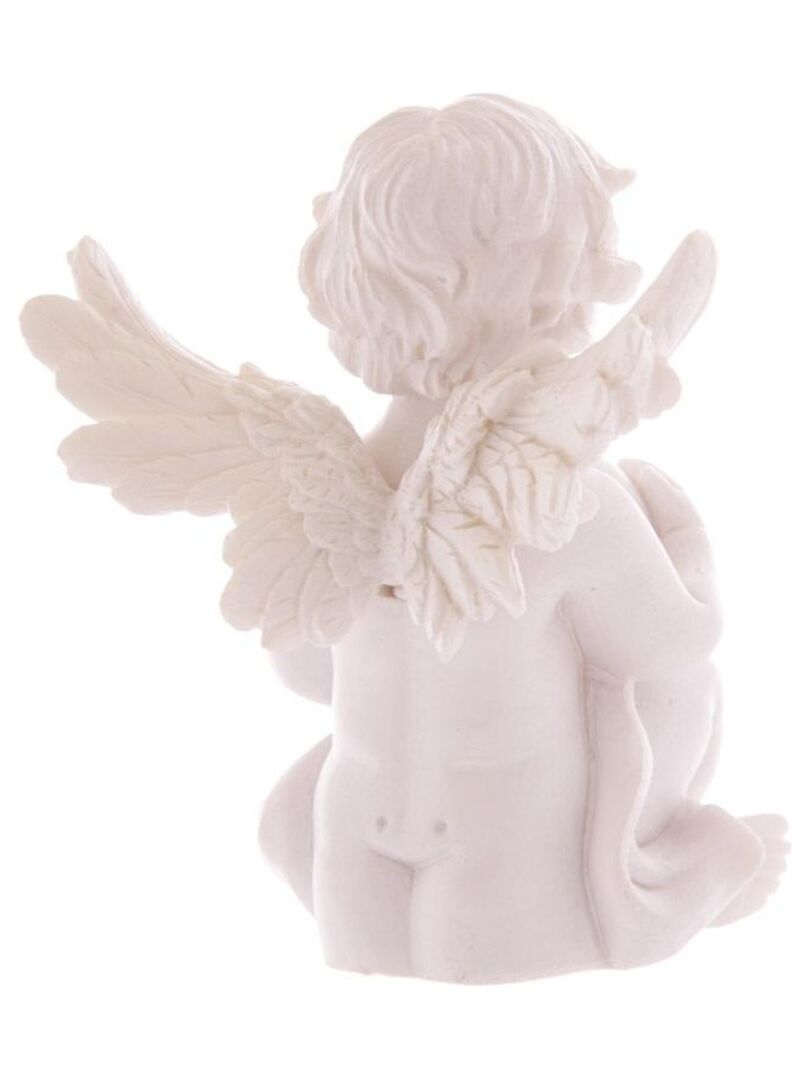 Statuette Ange Assis Tenant Un Coeur Incrusté De Pierre Beige Kiabi 659€