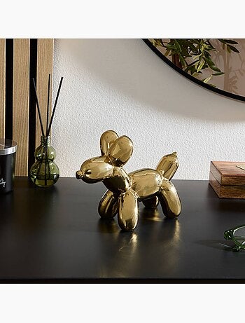 Statuette déco chien pop art H13.5cm doré THEO