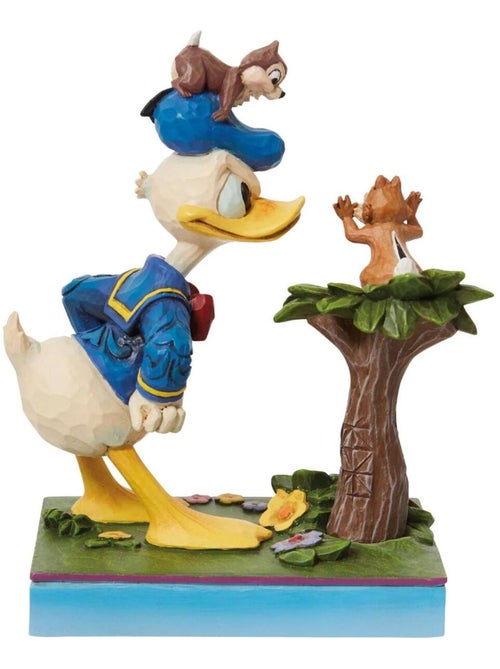 Statuette en résine aspect bois donald avec tic et tac - Kiabi