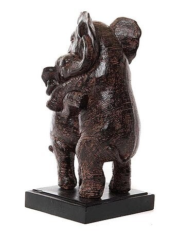 Statuette en résine maman et son éléphanteau 22 cm