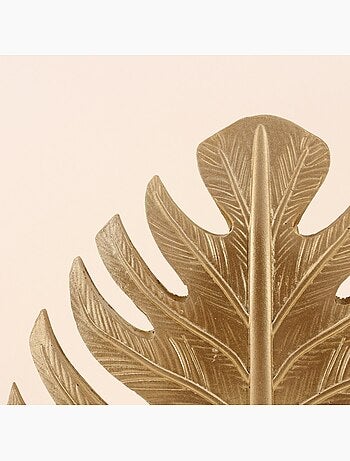 Statuette feuille en polyrésine doré 33cm