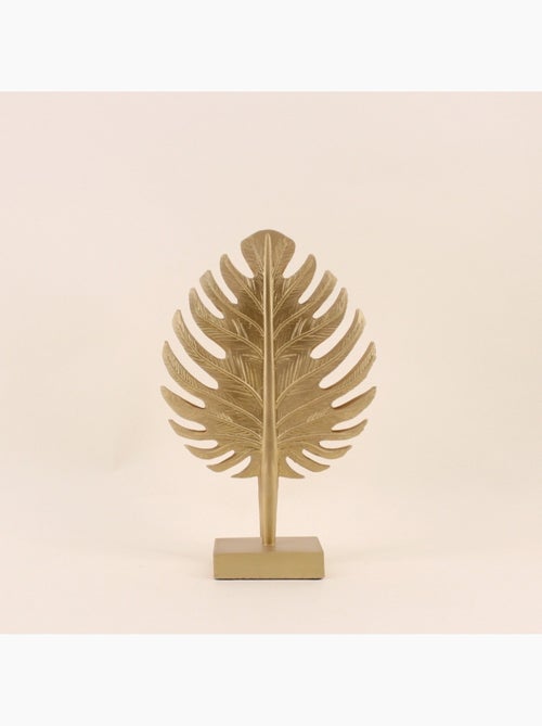 Statuette feuille en polyrésine doré 33cm - Kiabi