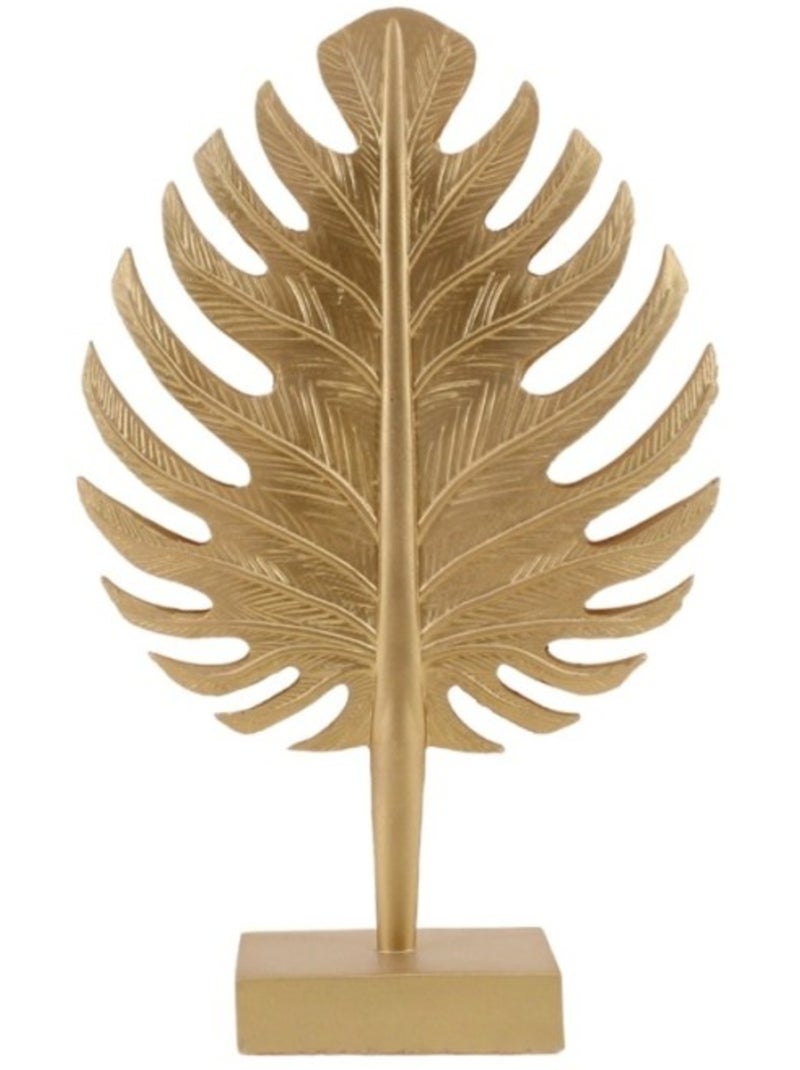 Statuette feuille en polyrésine doré 33cm Doré - Kiabi