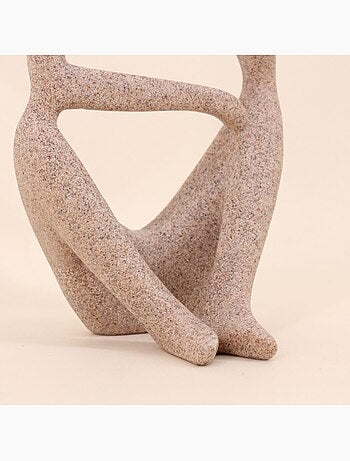 Statuette penseur effet marbre beige 23cm