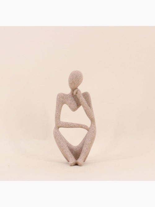 Statuette penseur effet marbre beige 23cm - Kiabi