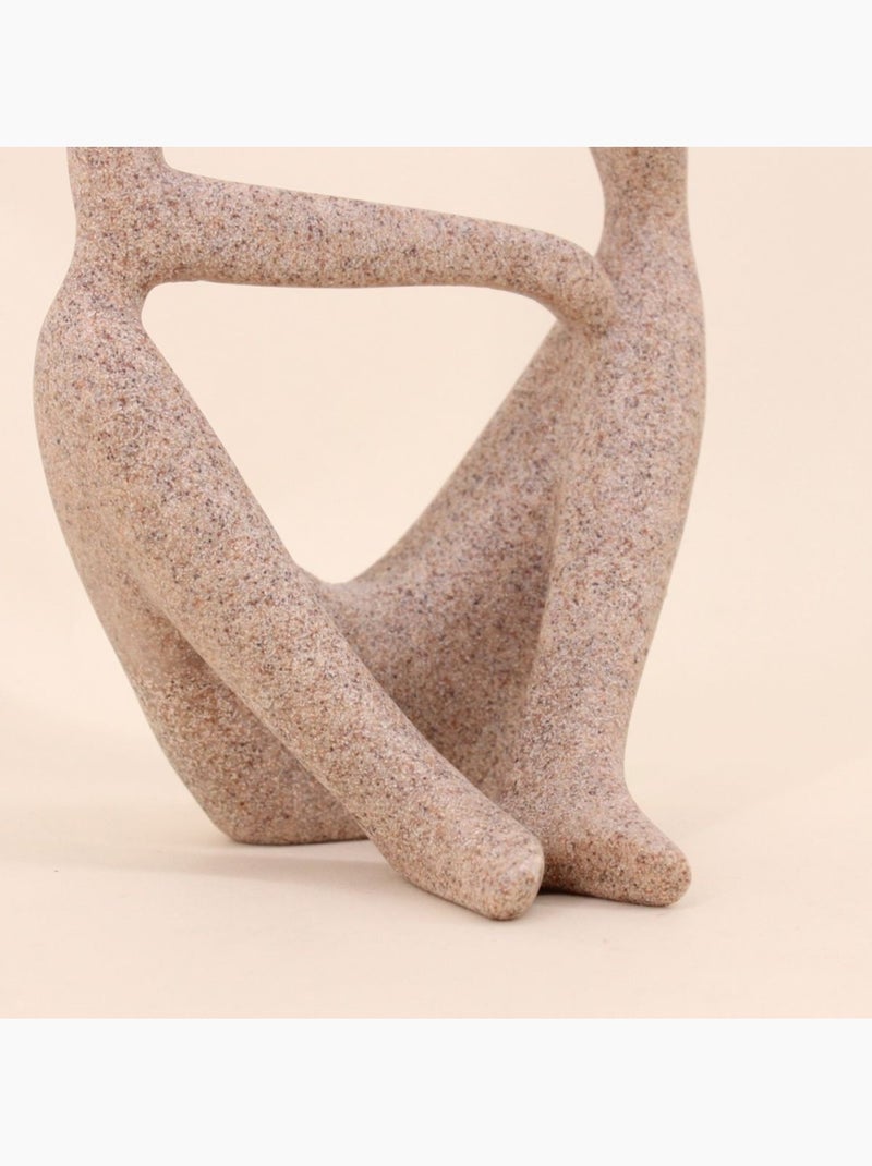 Statuette penseur effet marbre beige 23cm Beige - Kiabi