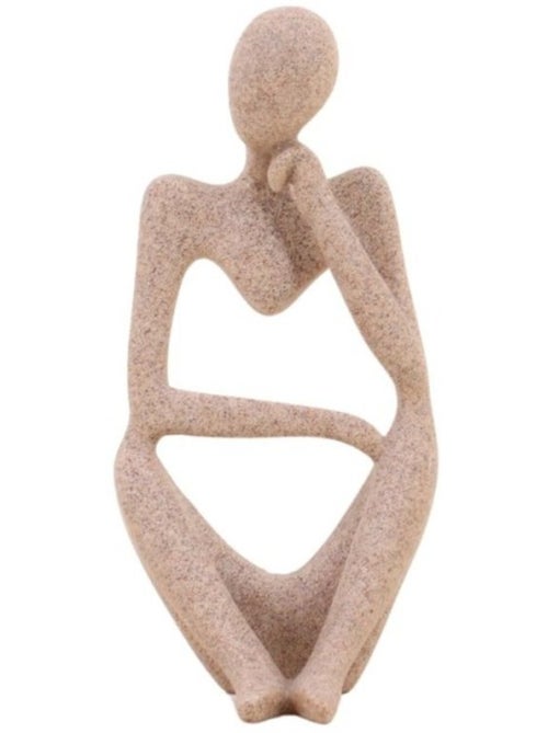Statuette penseur effet marbre beige 23cm - Kiabi