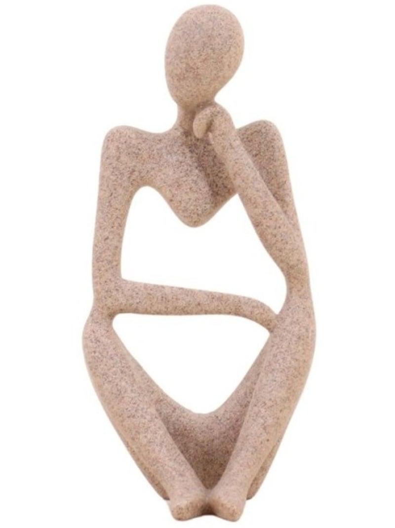 Statuette penseur effet marbre beige 23cm Beige - Kiabi