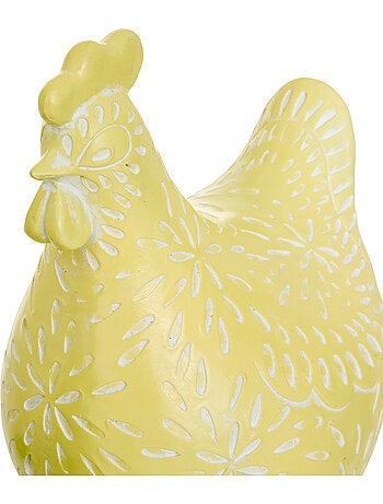 Statuette poule motifs gravés linda