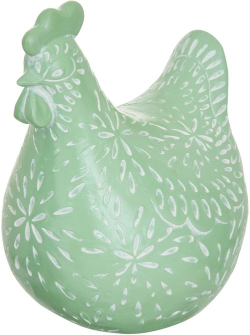 Statuette poule motifs gravés linda - Kiabi