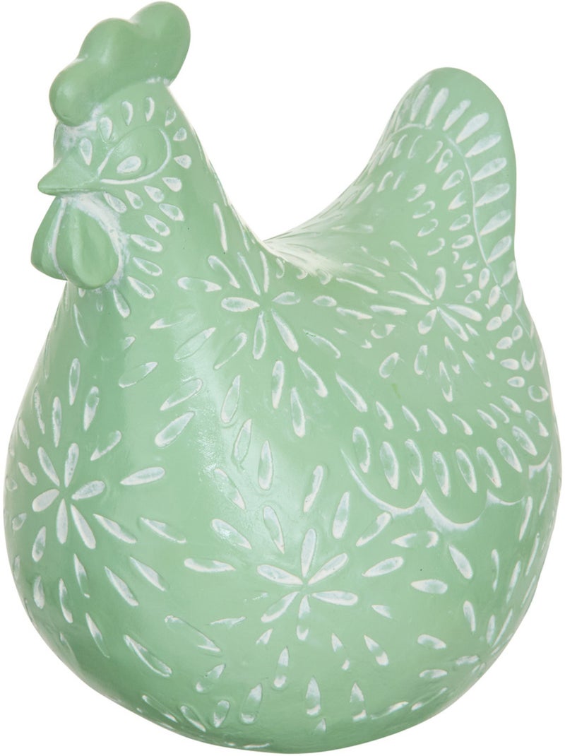 Statuette poule motifs gravés linda Jaune - Kiabi