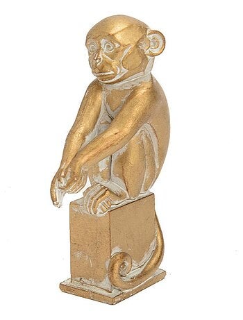 Statuette Singe en résine or