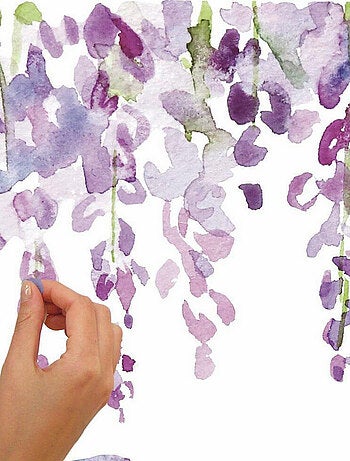 Stciker Mural Plante Wisteria en Aquarelle