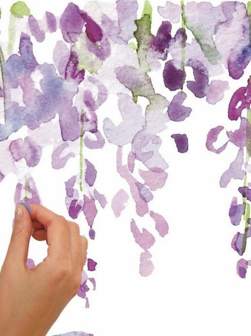 Stciker Mural Plante Wisteria en Aquarelle - Kiabi