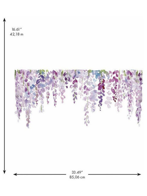 Stciker Mural Plante Wisteria en Aquarelle - Kiabi