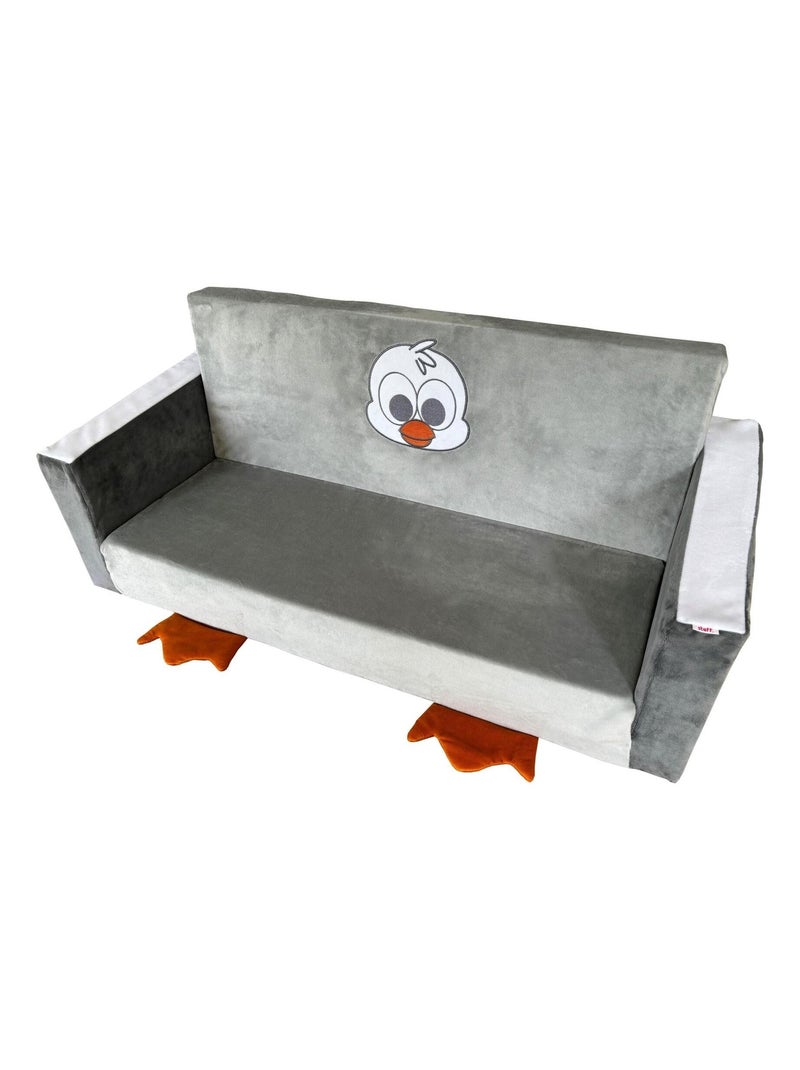 Stefano fashion - Pingouin - Fauteuil dépliable - pour 2 enfants - 1 à 3 ans - peluche douce Gris - Kiabi