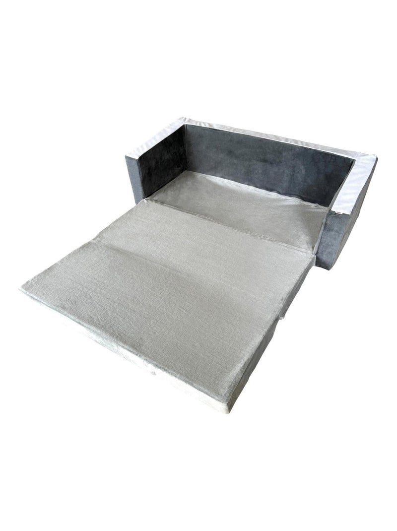 Stefano fashion - Pingouin - Fauteuil dépliable - pour 2 enfants - 1 à 3 ans - peluche douce Gris - Kiabi