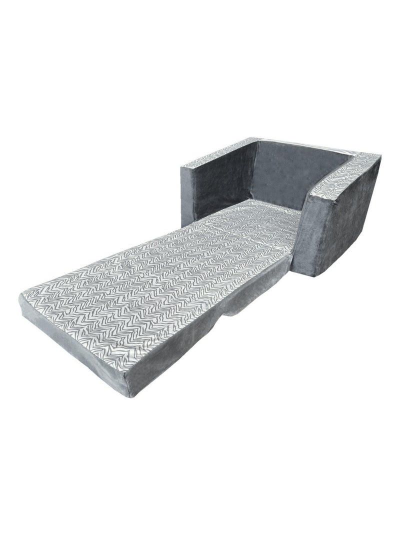 Stefano fashion - Zèbre costaud - fauteuil dépliable en lit Blanc Gris - Kiabi