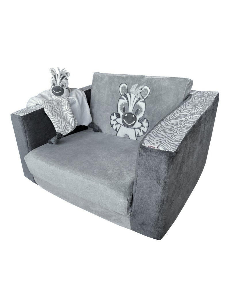 Stefano fashion - Zèbre costaud - fauteuil dépliable en lit Blanc Gris - Kiabi