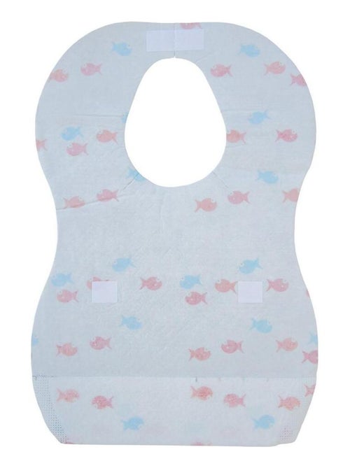 Steff - Bavoirs jetables - 50 pièces - avec imprimé poisson - Kiabi