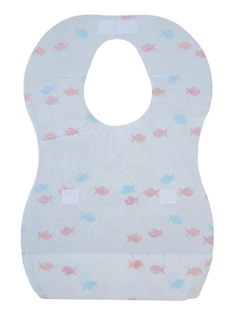 Steff - Bavoirs jetables - 50 pièces - avec imprimé poisson Blanc - Kiabi