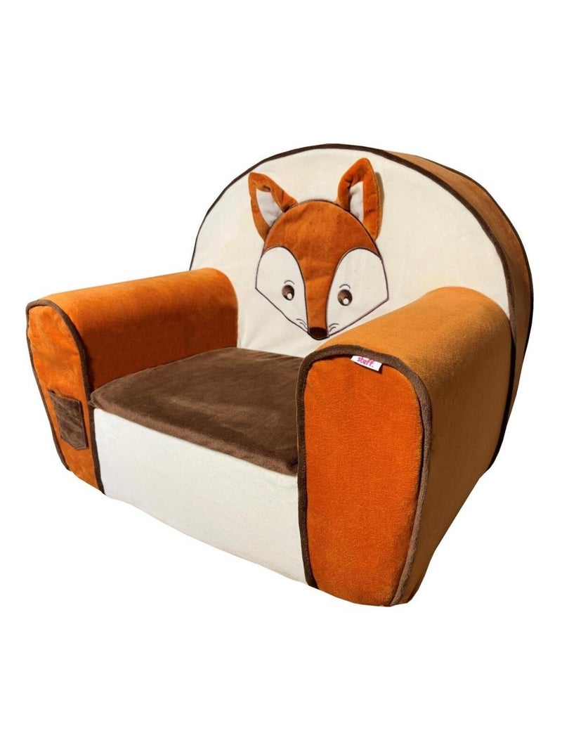 Steff - Renard - Fauteuil - 1 à 4 ans - peluche douce - coussin supplémentaire Orange - Kiabi