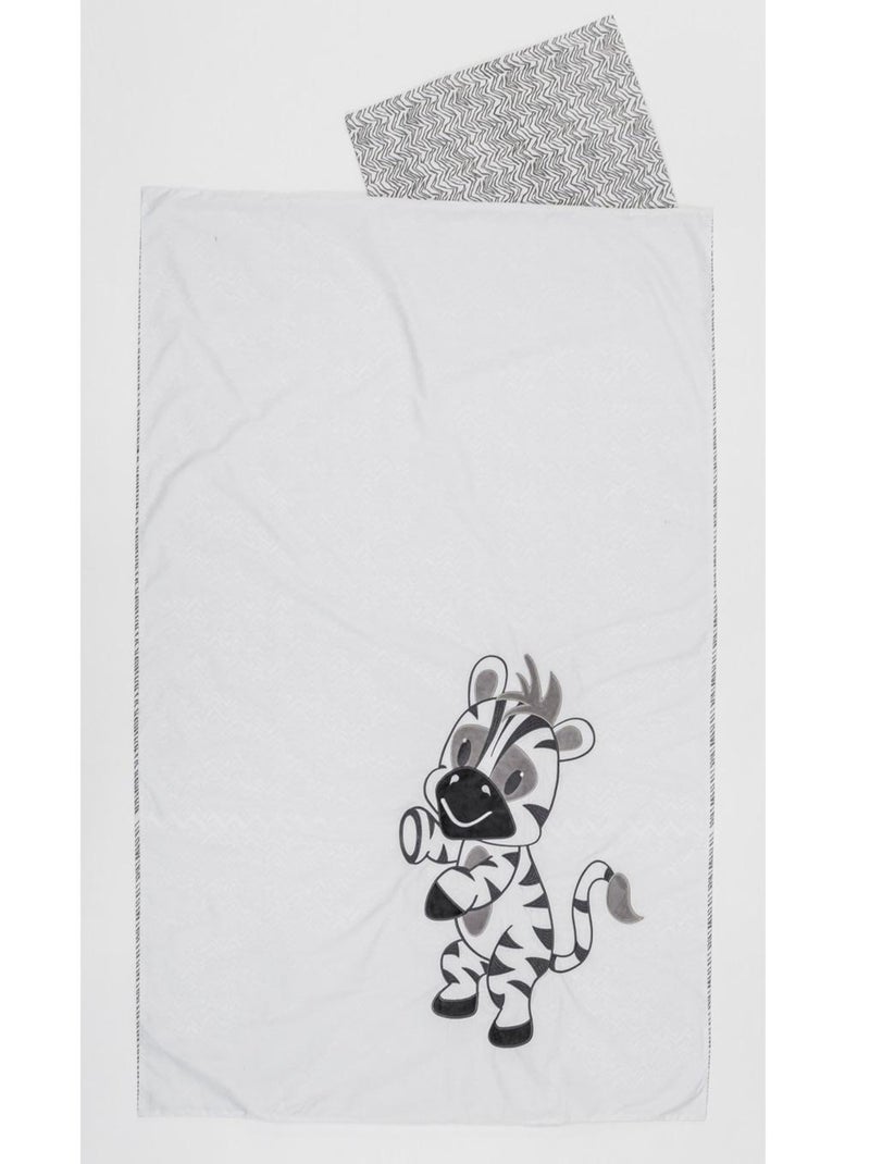 Steff - Zèbre - housse de couette avec taie Blanc Gris - Kiabi