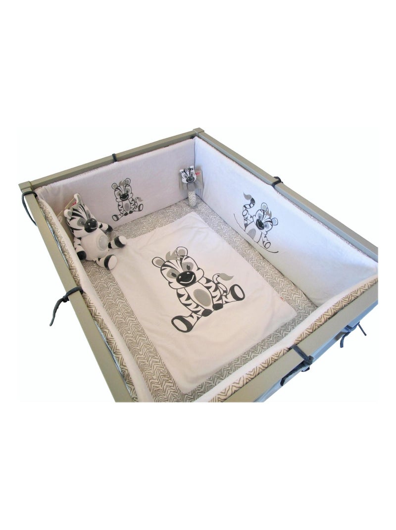 Steff - Zèbre - tour de parc Blanc Gris - Kiabi