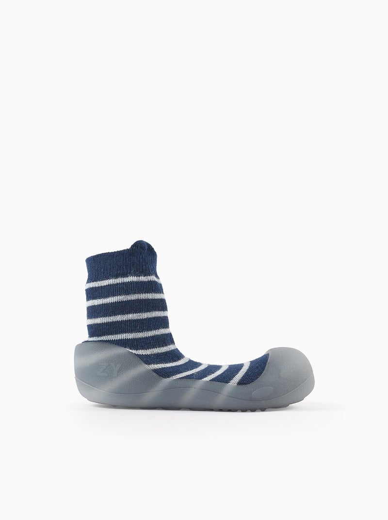 Steppies Chaussettes-Pantoufles à Rayures Bleu foncé - Kiabi