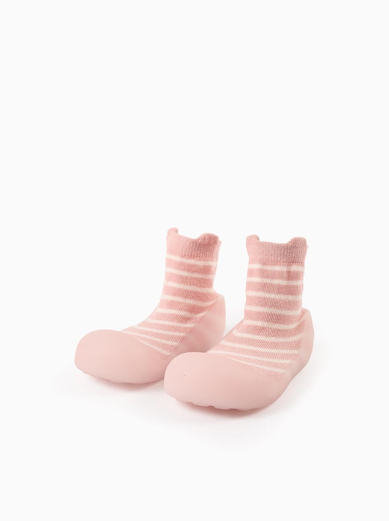 Steppies Chaussettes-Pantoufles à Rayures Rose clair - Kiabi