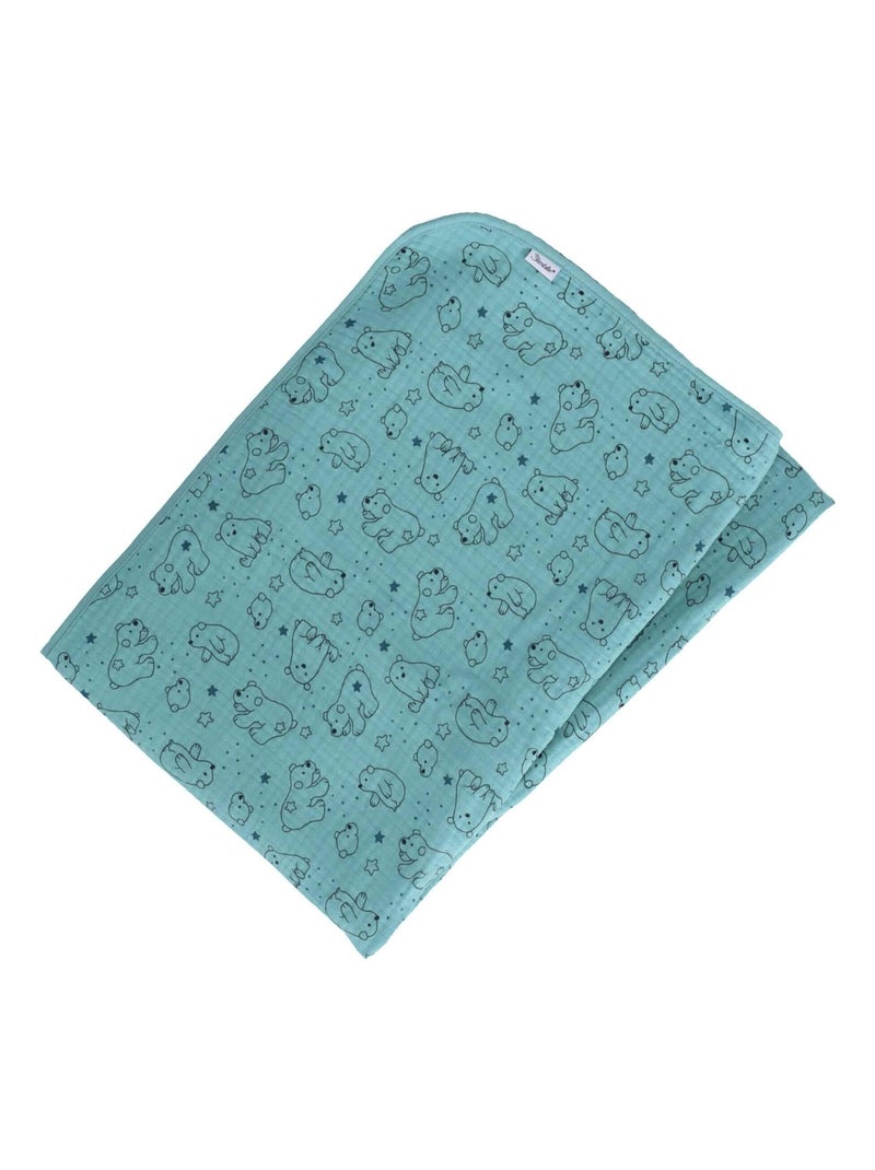 Sterntaler Couverture en mousseline pour bébé Elia Vert d'eau - Kiabi