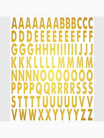 Sticker - alphabet doré - 14x20 cm