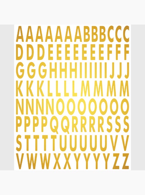 Sticker - alphabet doré - 14x20 cm - Kiabi