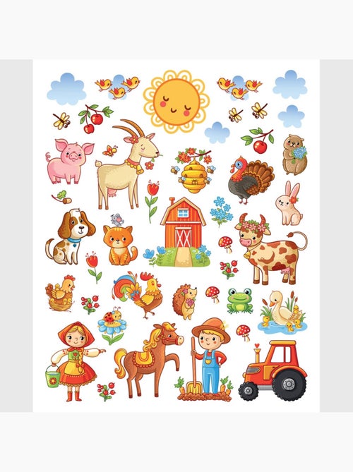 Sticker - animaux de la ferme - 14x20 cm - Kiabi