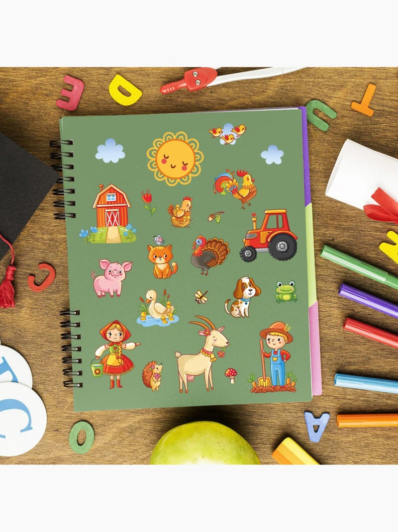 Sticker - animaux de la ferme - 14x20 cm Multicolore - Kiabi